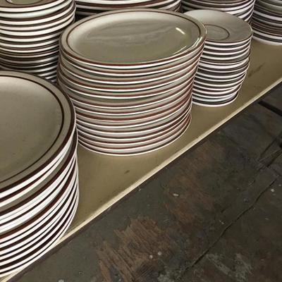 REGO Restaurant stoneware dishes, huge lot platters, plates. 