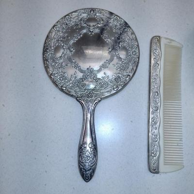 Comb, Brush, and Mirror Set