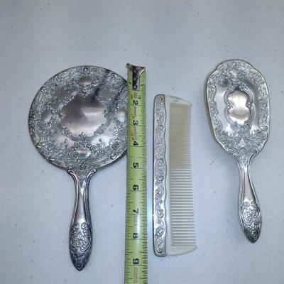 Comb, Brush, and Mirror Set