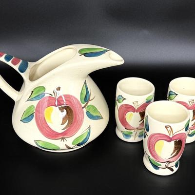 1940’s Purintan Slip Ware Apple Pitcher Set