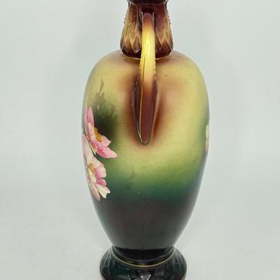 Vintage Nippon Style Cechoslovakia Hand Painted Floral Vase