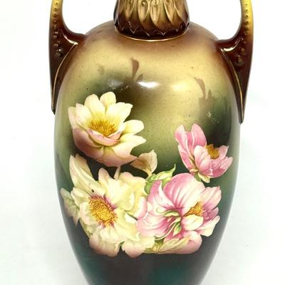 Vintage Nippon Style Cechoslovakia Hand Painted Floral Vase