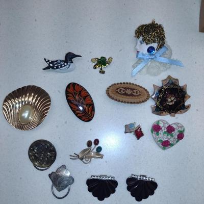 Collection of Pins and Scarf Clips