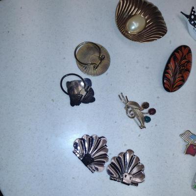 Collection of Pins and Scarf Clips