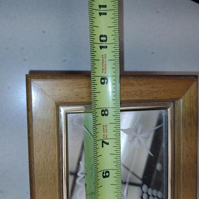 Wooden Jewelry Box with Mirrored Top- Approx 6" x 9" x 3" Tall
