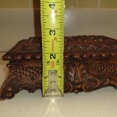 Ornately Designed Storage Box- Approx 7" x 4" x 2" Tall