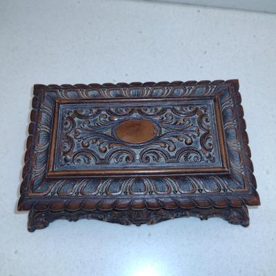 Ornately Designed Storage Box- Approx 7" x 4" x 2" Tall