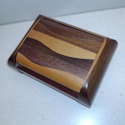 Wooden Storage Box- Approx 6" x 4" x 2 3/4" Tall