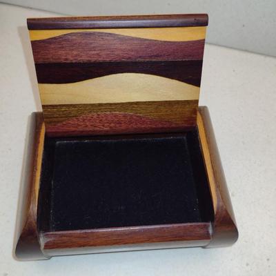 Wooden Storage Box- Approx 6" x 4" x 2 3/4" Tall