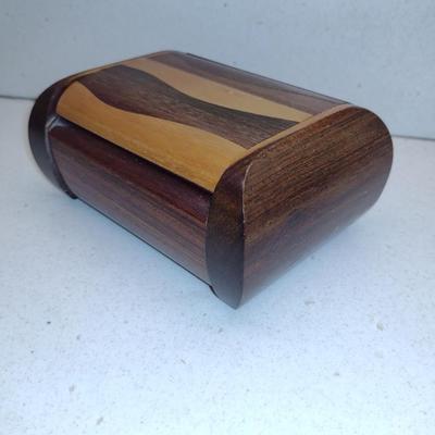 Wooden Storage Box- Approx 6" x 4" x 2 3/4" Tall