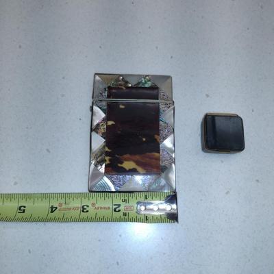 Pill Box and Card Case with Mother of Pearl Accents
