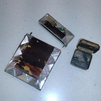Pill Box and Card Case with Mother of Pearl Accents
