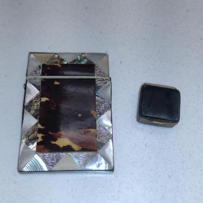 Pill Box and Card Case with Mother of Pearl Accents