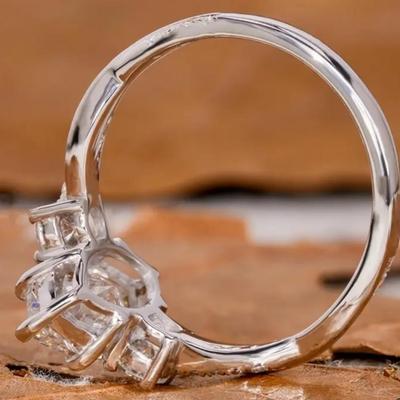 Moissanite Sterling Silver Ring