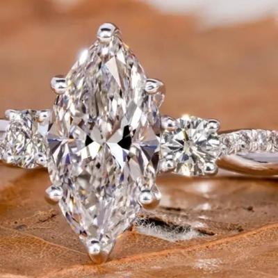 Moissanite Sterling Silver Ring