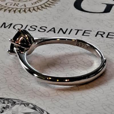 GRA 1 ct Black Moissanite Ring