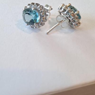 Aquamarine gemstone earrings