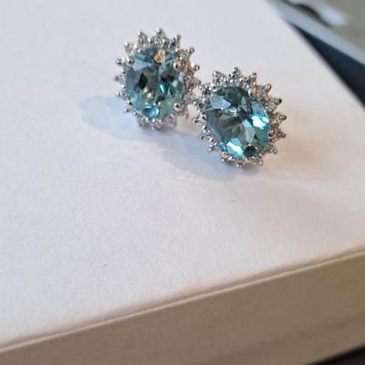 Aquamarine gemstone earrings