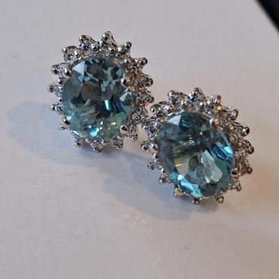 Aquamarine gemstone earrings