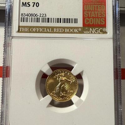 NGC Certified 2025 MS70 Five Dollar Gold Eagle Signed by Elizabeth Jones Chief Engraver as Pictured.