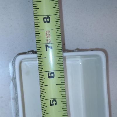 Wedgwood Embossed Queensware Box- Approx 6 3/4" x 3 1/2" x 3" Tall