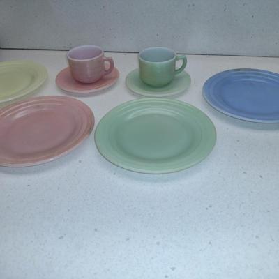 Antique Children's Dinner/Tea Set- Eight Pieces Total- Possibly Hazel Atlas 'Little Hostess'