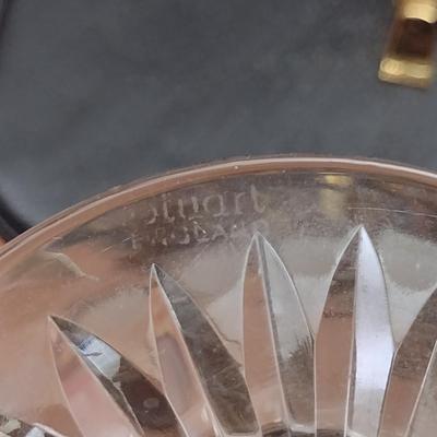 Stuart England Crystal Covered Candy Dish- Approx 8 1/4" Tall, 4 1/2" in Diameter