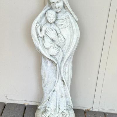 Cement Garden Statue - Mother and Child