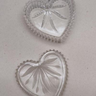 Wedgwood Crystal Heart Shaped Jewelry Dish with Lid