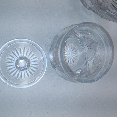Glass/Crystal Bowl and Covered Jar