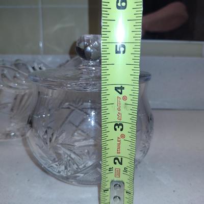 Glass/Crystal Bowl and Covered Jar