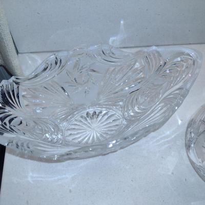 Glass/Crystal Bowl and Covered Jar