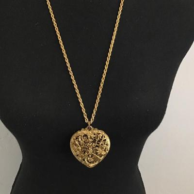 Open Works Perfume Locket Repousse Gold Vintage