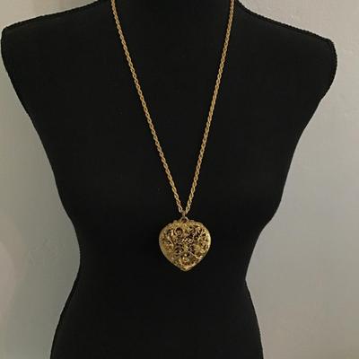 Open Works Perfume Locket Repousse Gold Vintage
