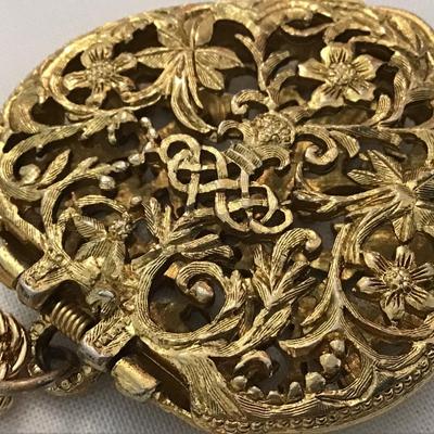 Open Works Perfume Locket Repousse Gold Vintage