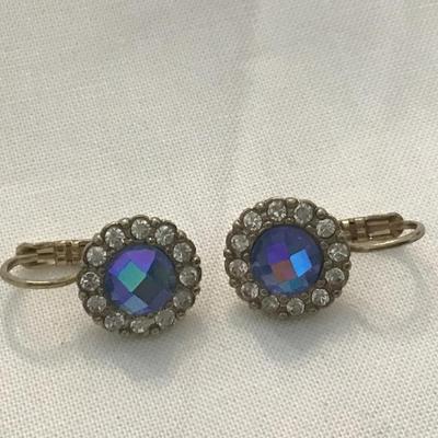 Blue Rhinestone Earrings