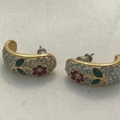 Flower Rhinestone Earrings