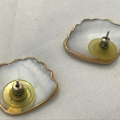 Beautiful Earrings Gold Trim. Nice