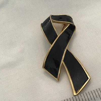 Black Enamel Trifari Brooch