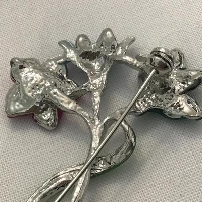 Rhinestone Enamel Brooch
