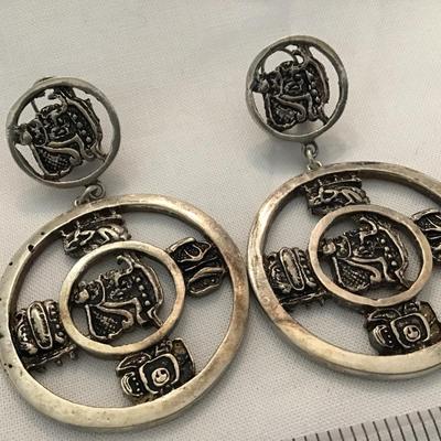 Silver Tone Statement Earrings