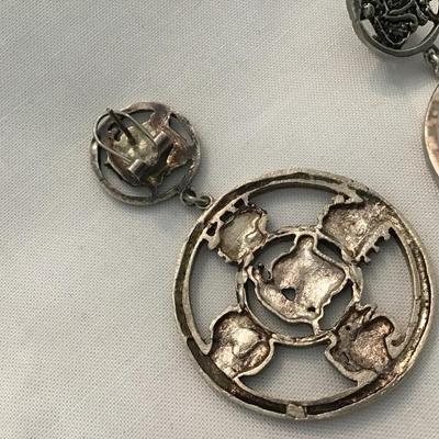 Silver Tone Statement Earrings