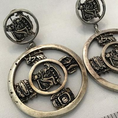 Silver Tone Statement Earrings