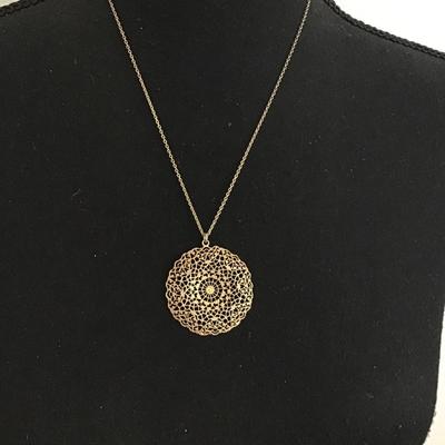 925 Filagree Pendant and Silver 925 Chain Isreal