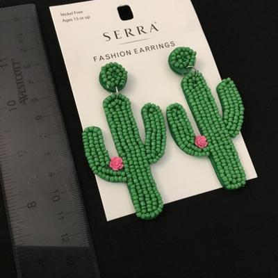 Cute cactus statement, earrings, new