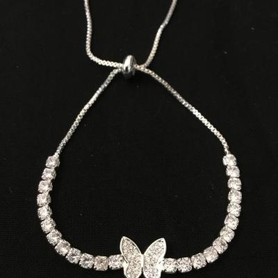 Beautiful crystal butterfly slider bracelet