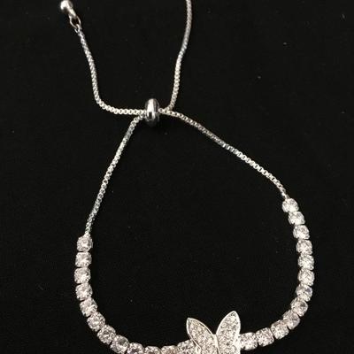 Beautiful crystal butterfly slider bracelet