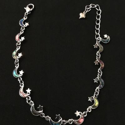 Cute moon bracelet silver tone