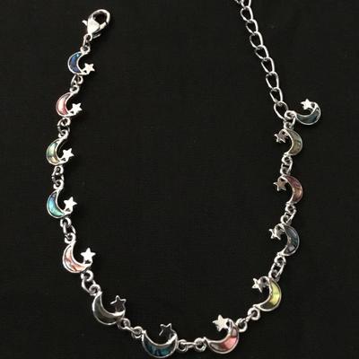 Cute moon bracelet silver tone