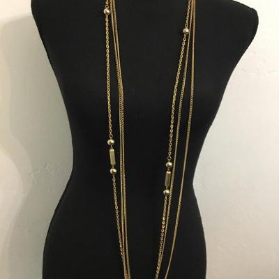 Beautiful, vintage, gold tone, multi chain necklace